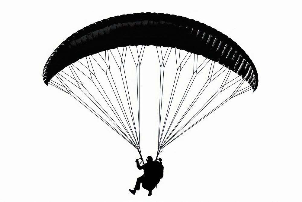 Paraglider silhouette clip art recreation parachute adventure.