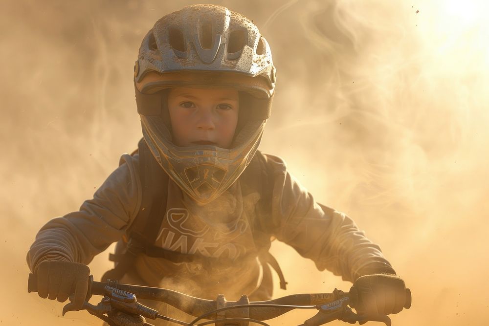 A child mountain bike rider photo transportation photography.