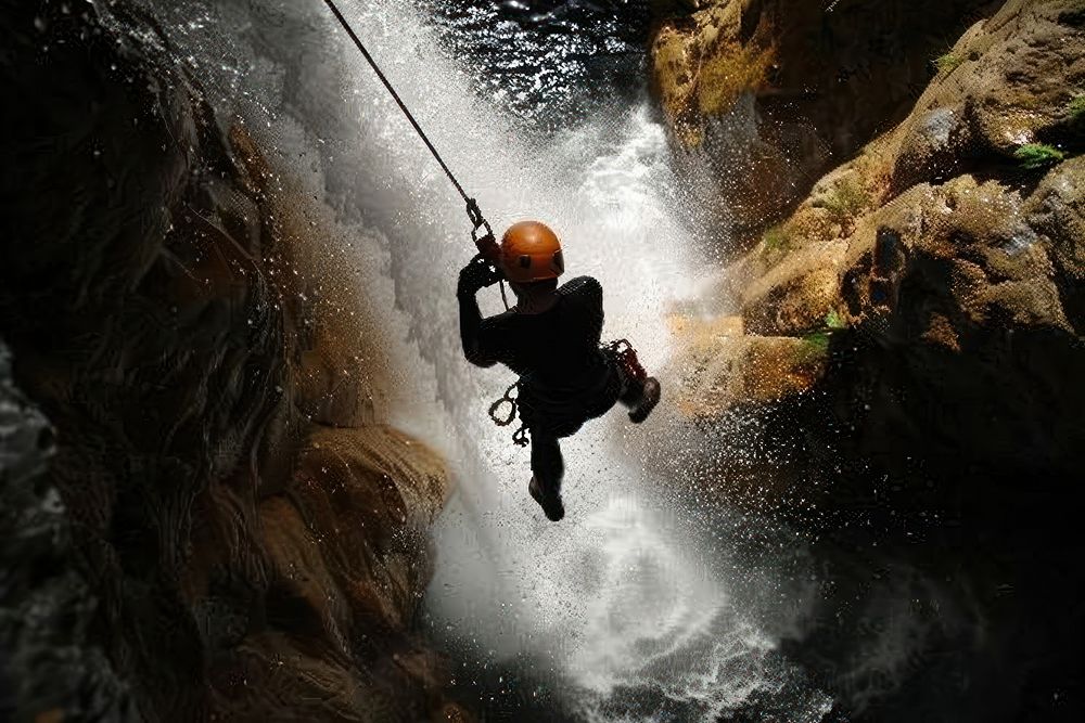 Freefall Canyoning recreation adventure outdoors.