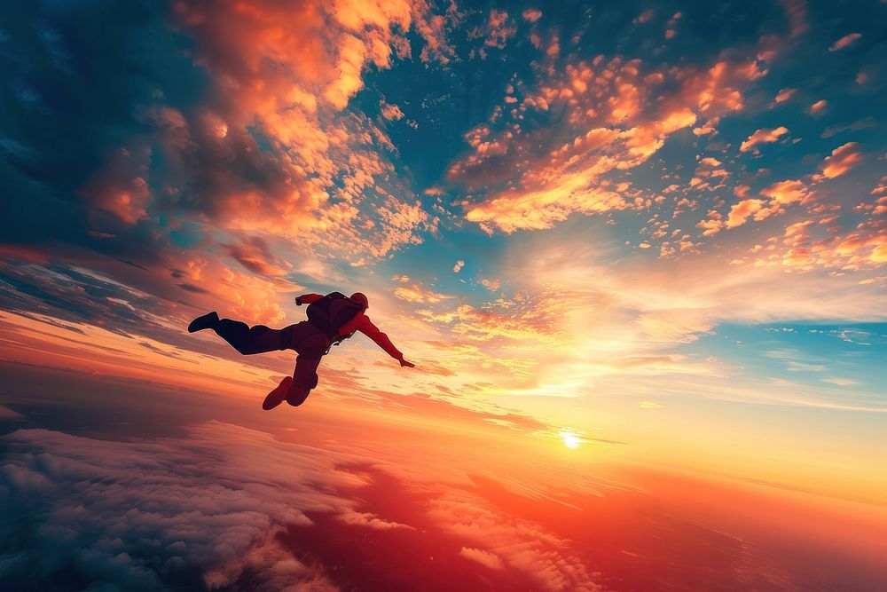 Parachutist recreation adventure skydiving.