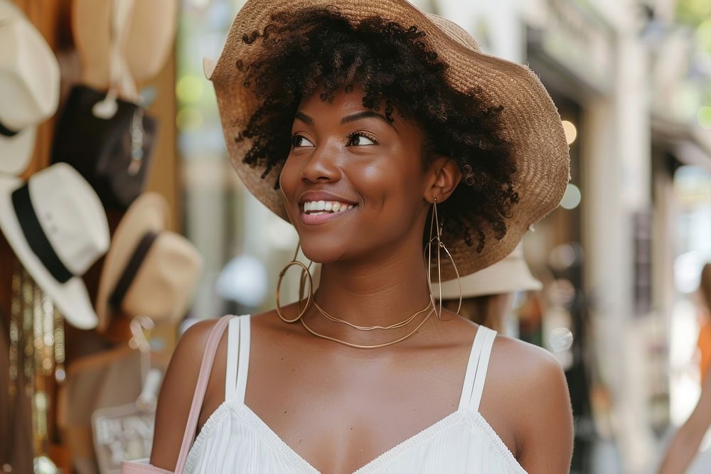 Black women shopping smile adult happy.