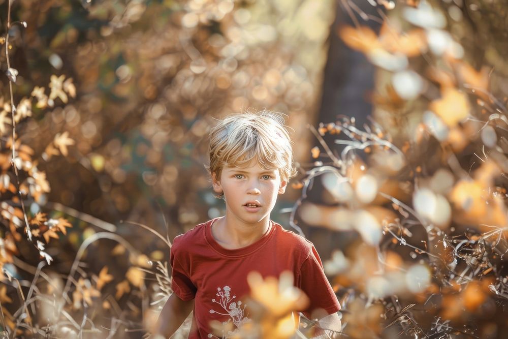Boy practicing endurance outdoors portrait child photo.