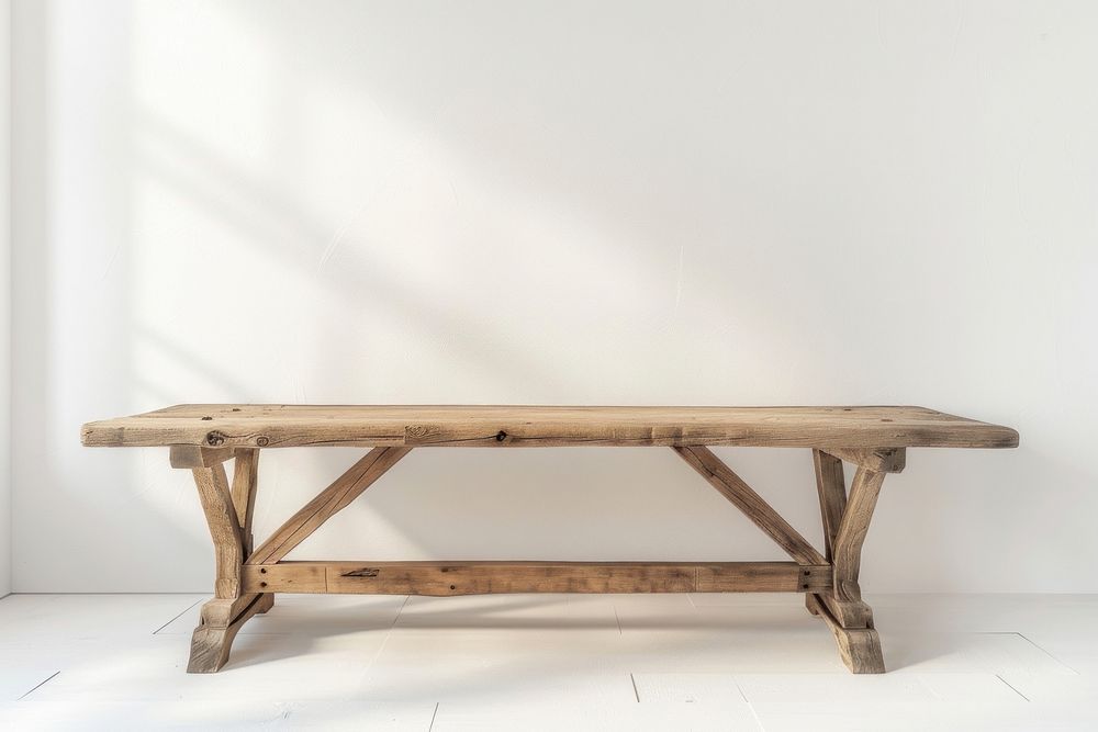 Wood furniture bench table architecture.