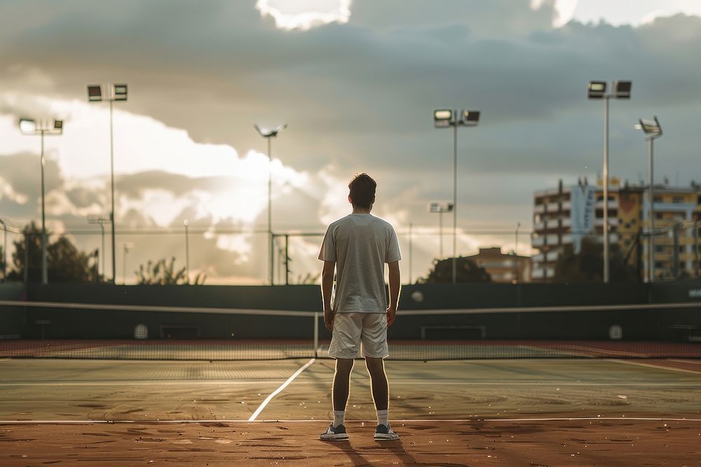 Tennis player sports architecture competition.