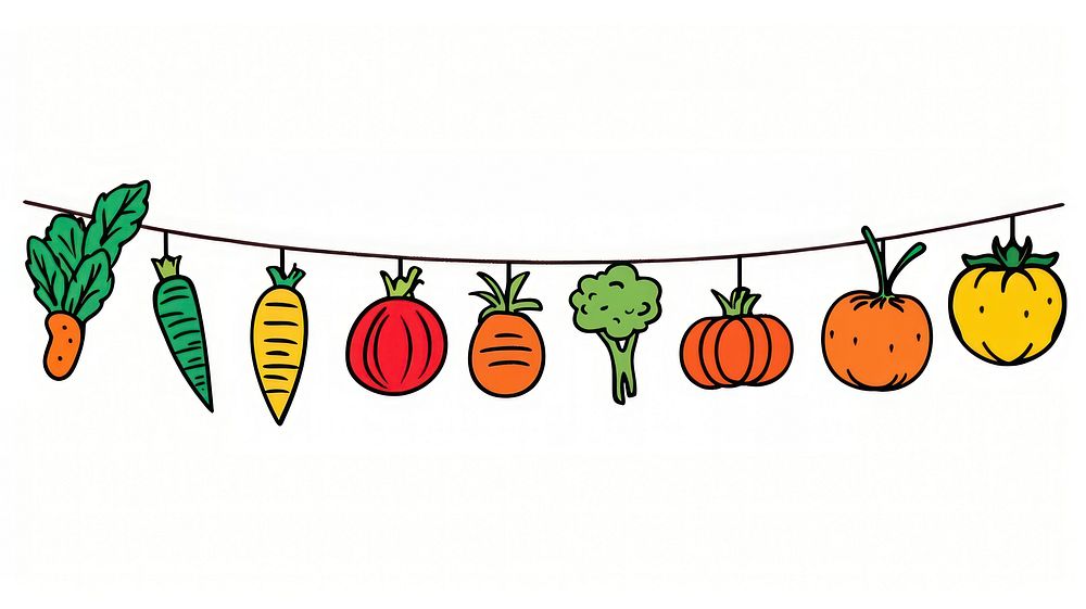 Vegetables flag string produce carrot fruit.