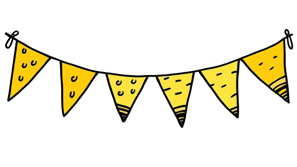 Yellow flag string triangle banner animal.