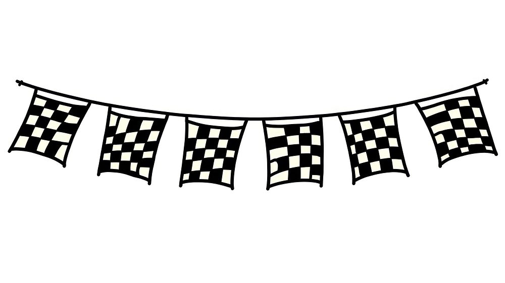 Car racing flag string stencil cushion banner.