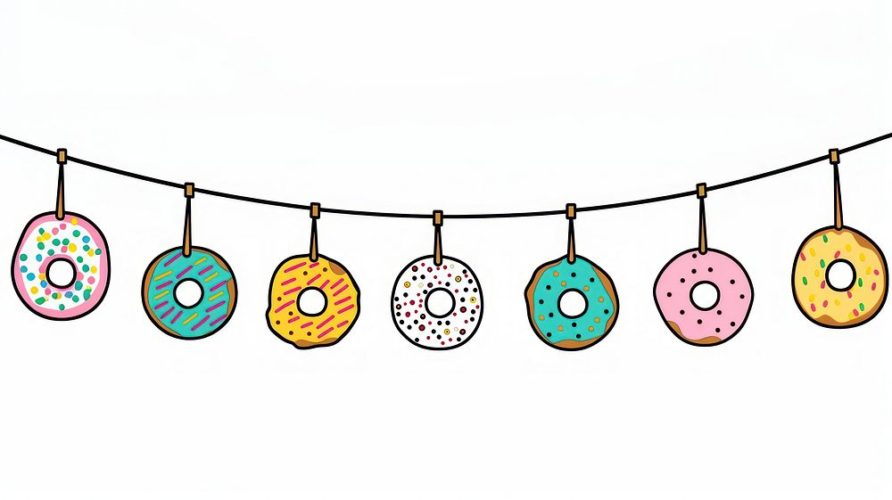 Clorful donut flag string art confectionery accessories.