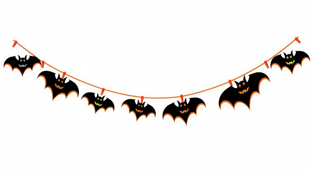 Halloween bat flag string wildlife animal mammal.