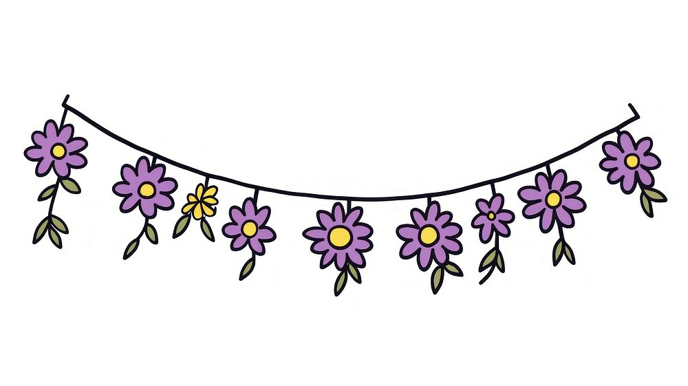 Purple flower traingle flag art accessories embroidery.