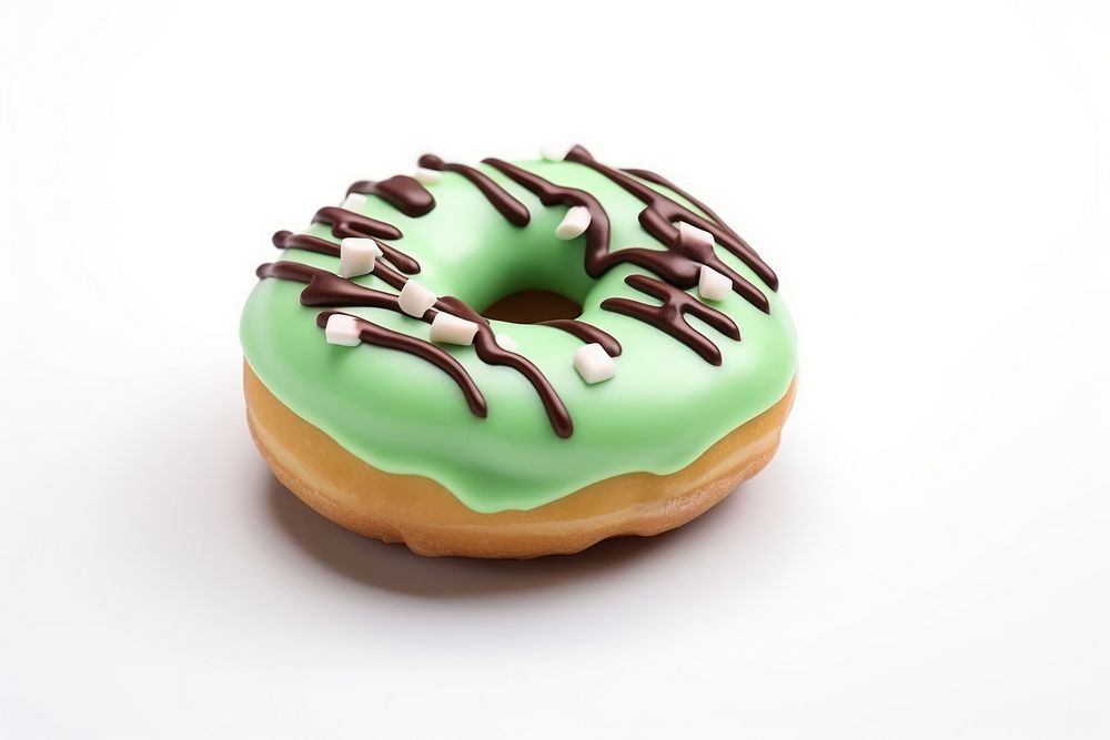 A mint chocolate donut confectionery dessert sweets.