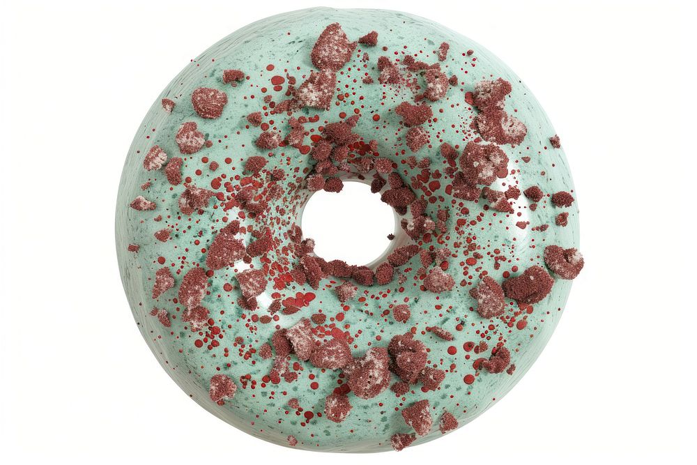 Mint chocolate donut confectionery turquoise sweets.