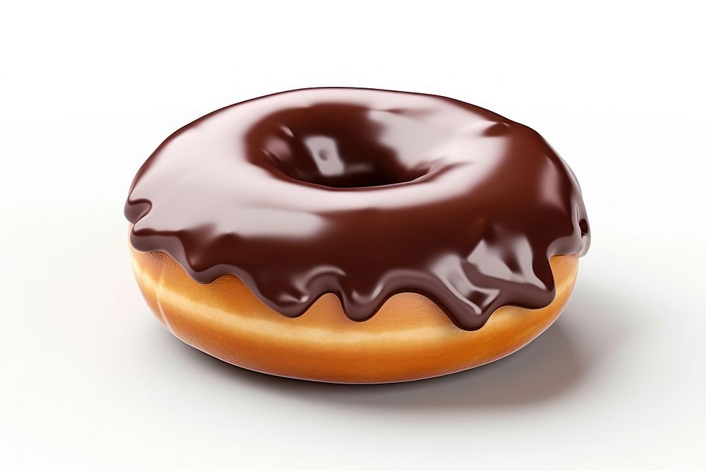 A chocolate donut confectionery sweets food.