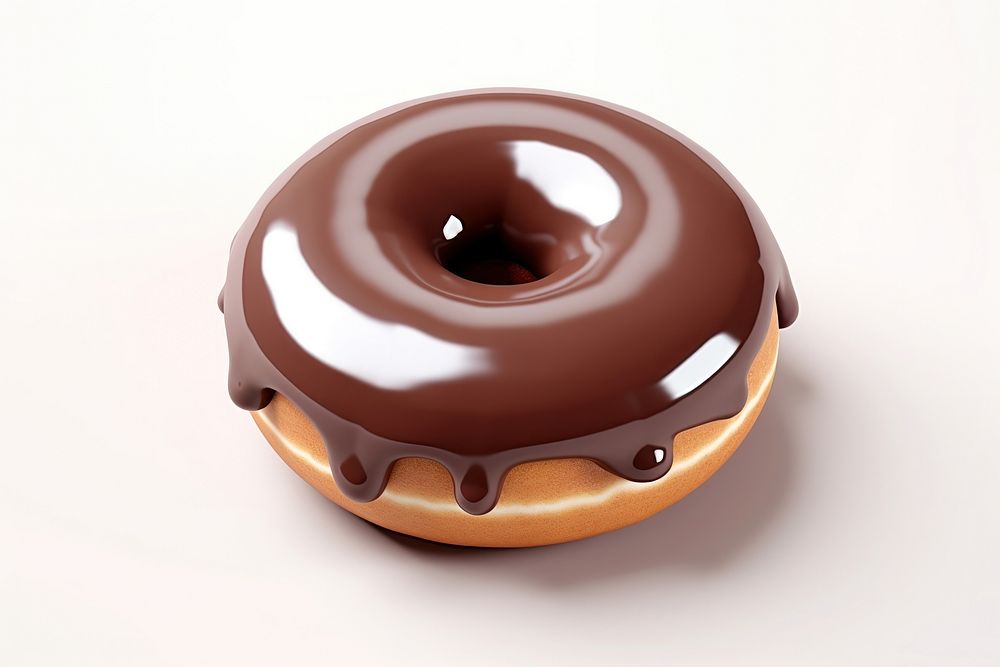 A chocolate pong de ring donut confectionery clothing apparel.