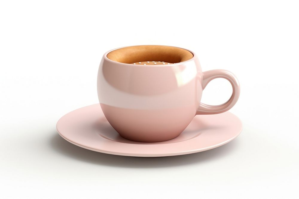 A coffee donut porcelain beverage espresso.