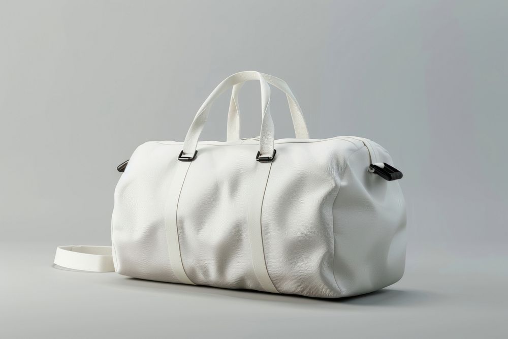 Blank plain whie duffle bag mockup accessories accessory handbag.