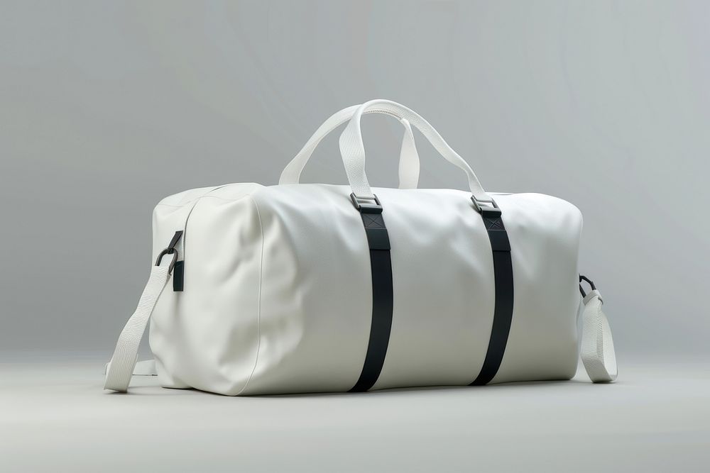 Blank plain whie duffle bag mockup accessories accessory handbag.