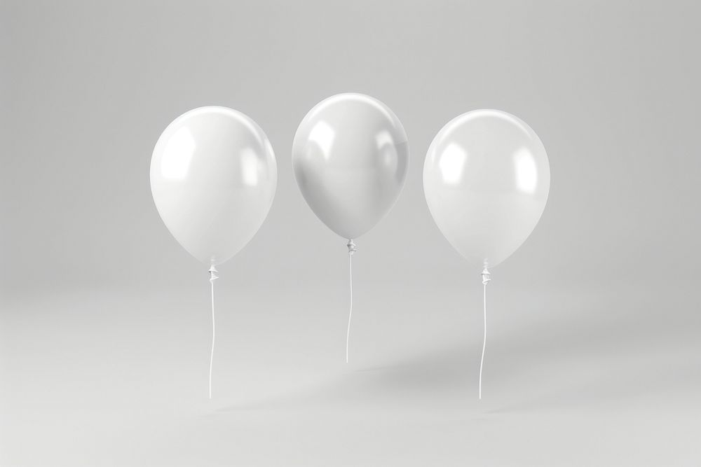 Blank plain white balloon mockup glass.