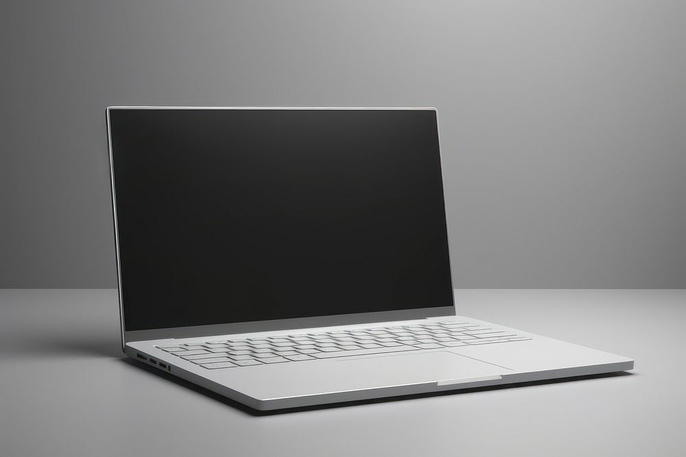 Blank plain white laptop mockup electronics computer hardware.