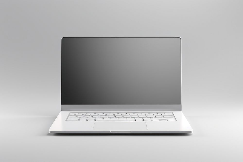 Blank plain white laptop mockup electronics computer hardware.
