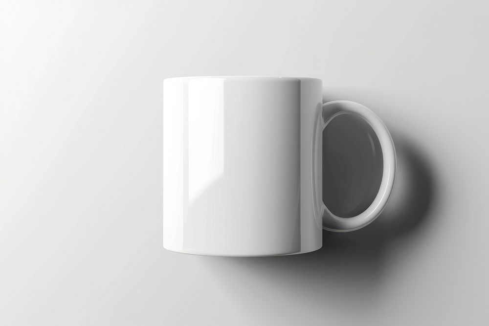 Blank plain whte ceramic mug mockup porcelain beverage pottery.