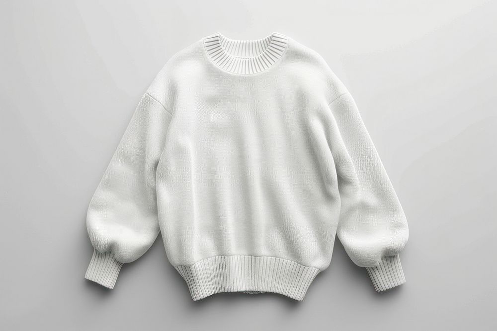 Blank plain whte sweater mockup sweatshirt clothing knitwear.