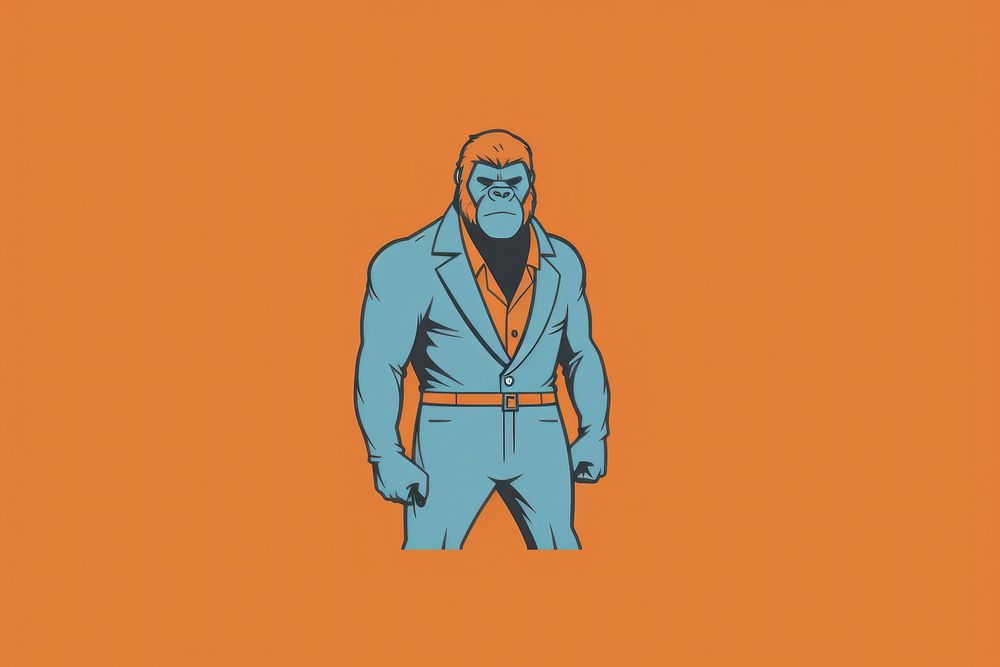 A minimal character Gorilla illustration illustrated clothing drawing.