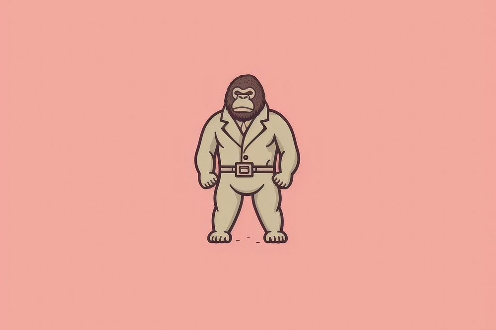 A minimal character Gorilla illustration cartoon person adult.