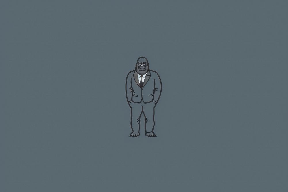 A minimal character Gorilla illustration illustrated drawing cartoon.