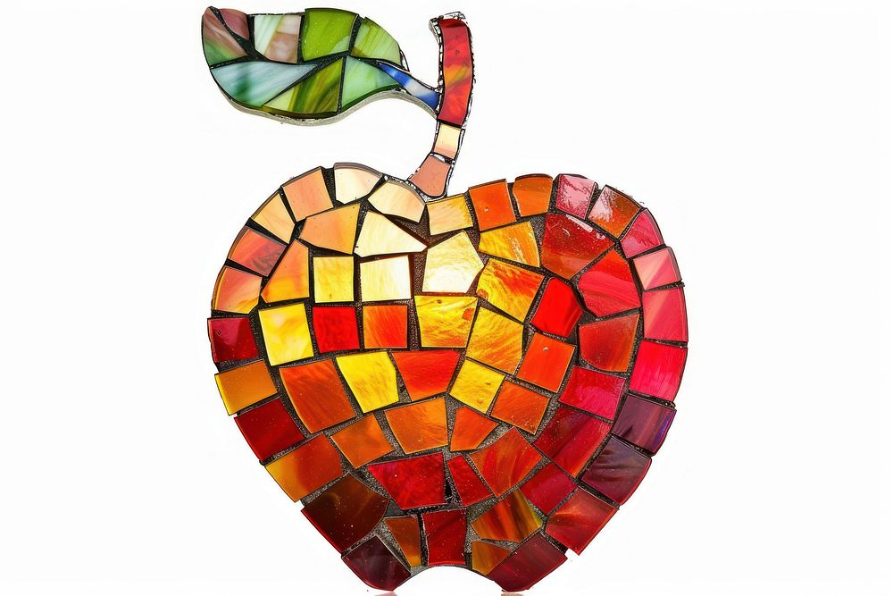 Mosaic tiles apple art white | Premium Photo Illustration - rawpixel