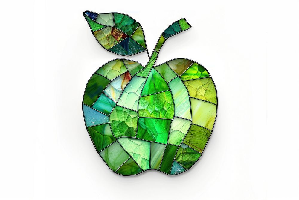 Mosaic tiles of apple jewelry shape leaf.