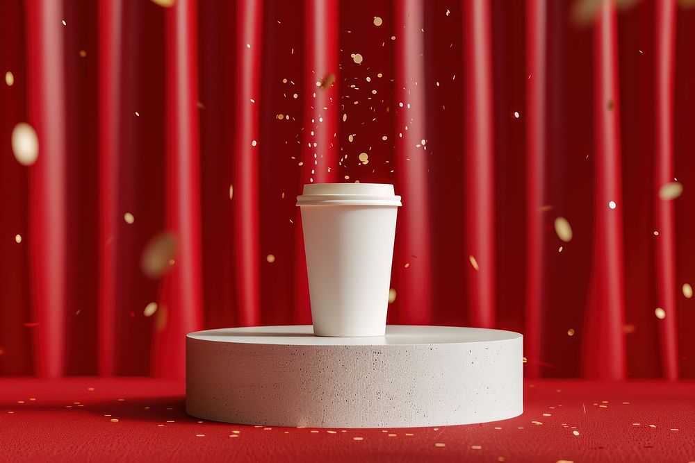 Coffee mockup paper tape cup.