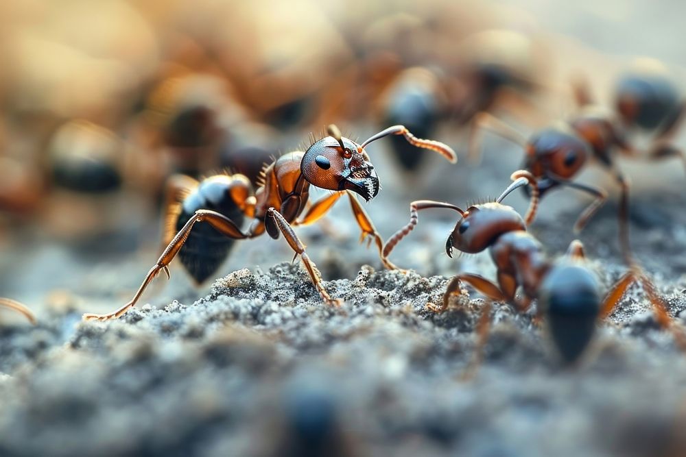 Ant colony crawls animal insect invertebrate.