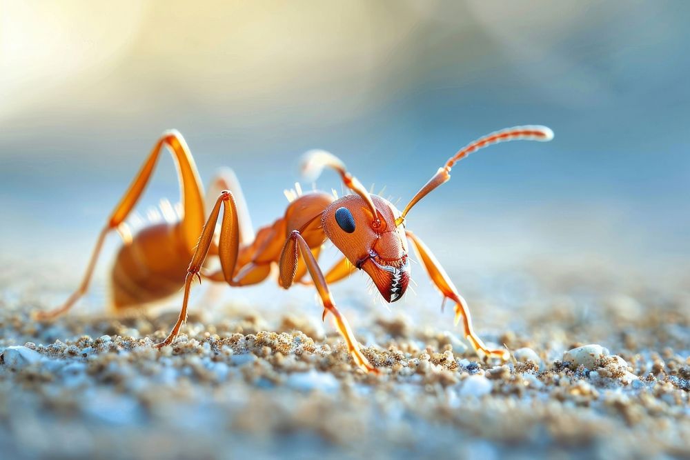 Ant crawls animal insect invertebrate.
