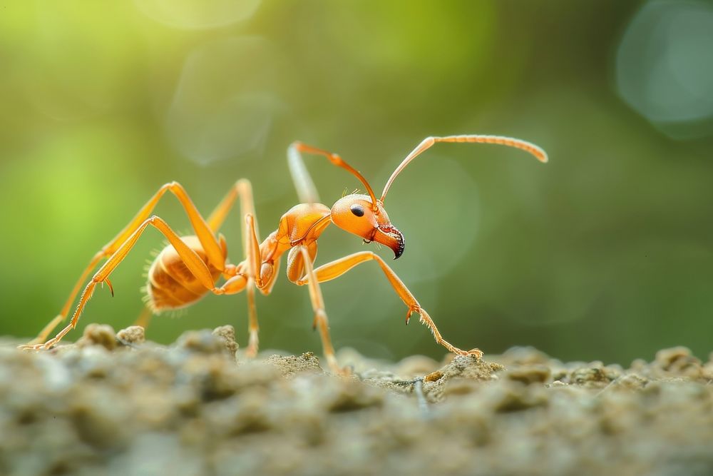 Ant crawls animal insect invertebrate.