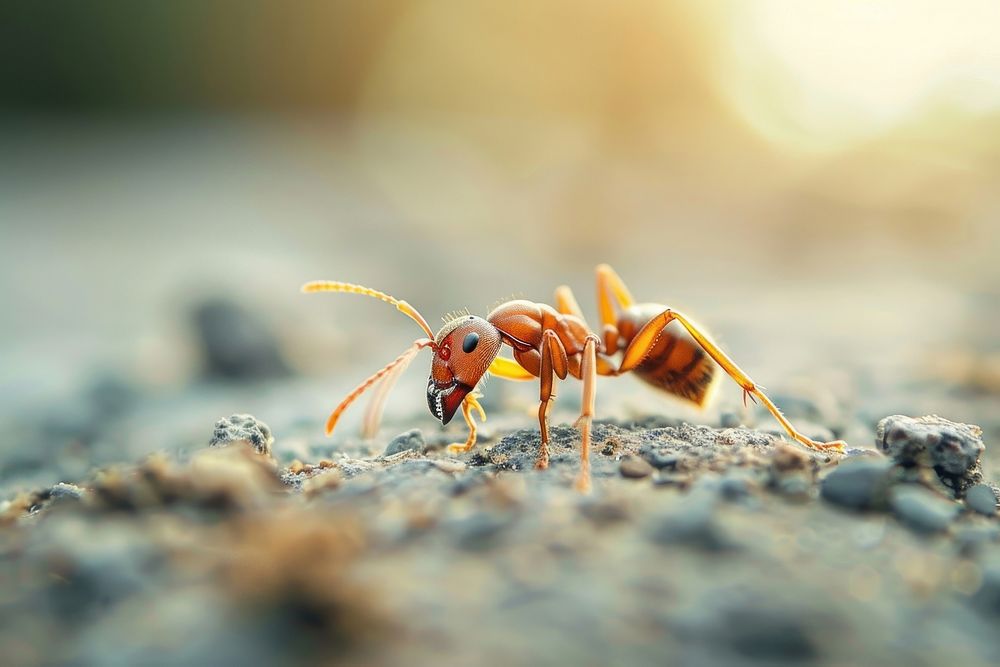 Ant crawls animal insect hornet.