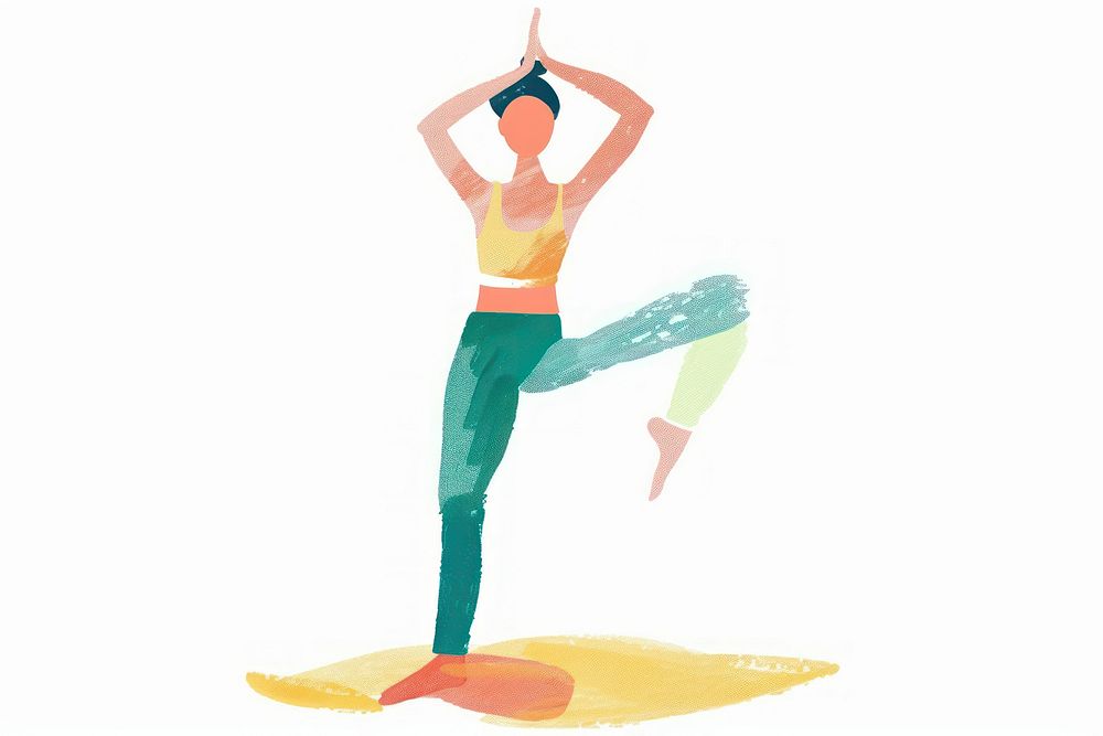 Yoga woman sports white background flexibility.