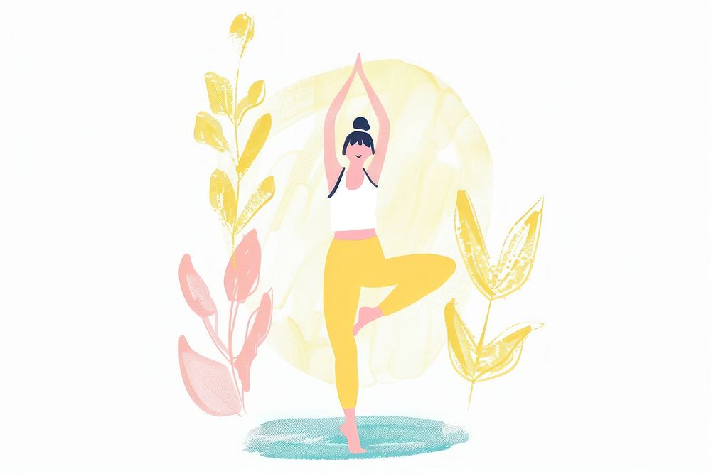 Yoga woman representation cross-legged flexibility.