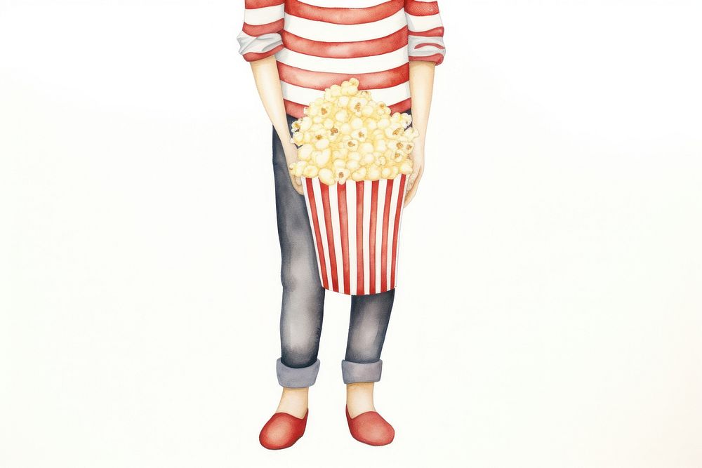 Person holding popcorn person human snack.