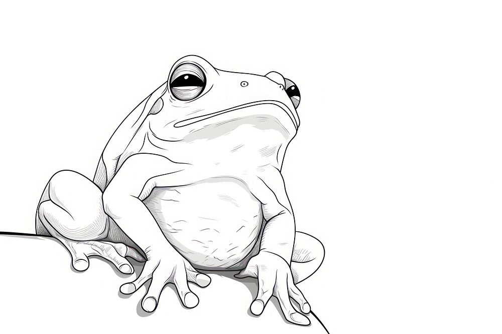 Frog drawing art illustrated.