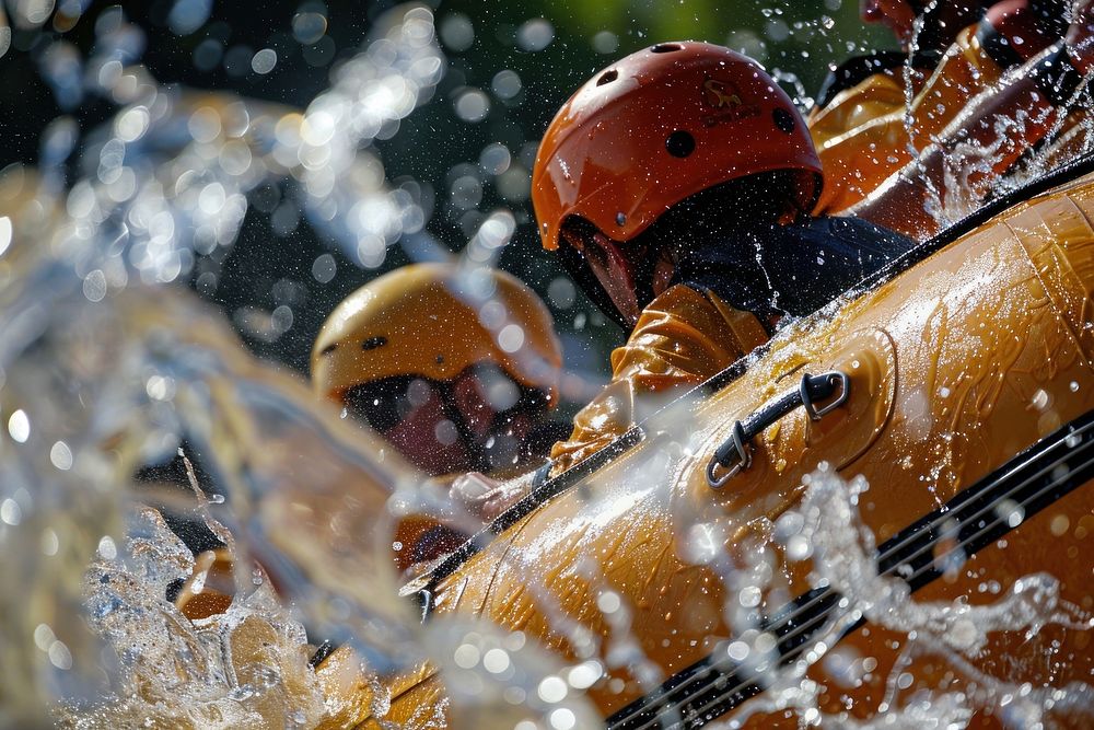 Rafting rescue helmet transportation protection.