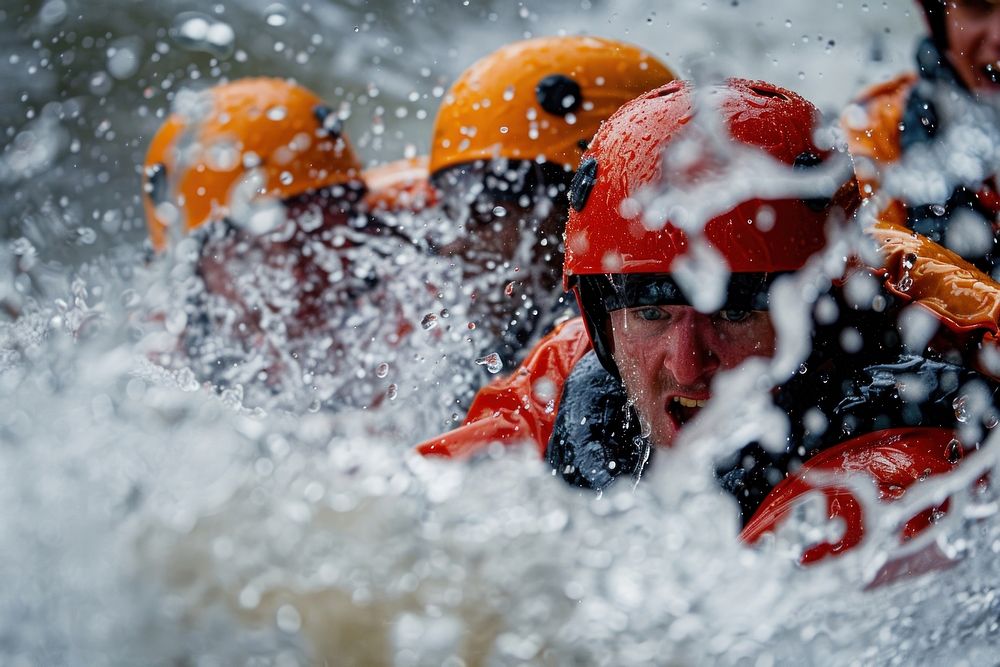 Rafting rescue helmet protection recreation.