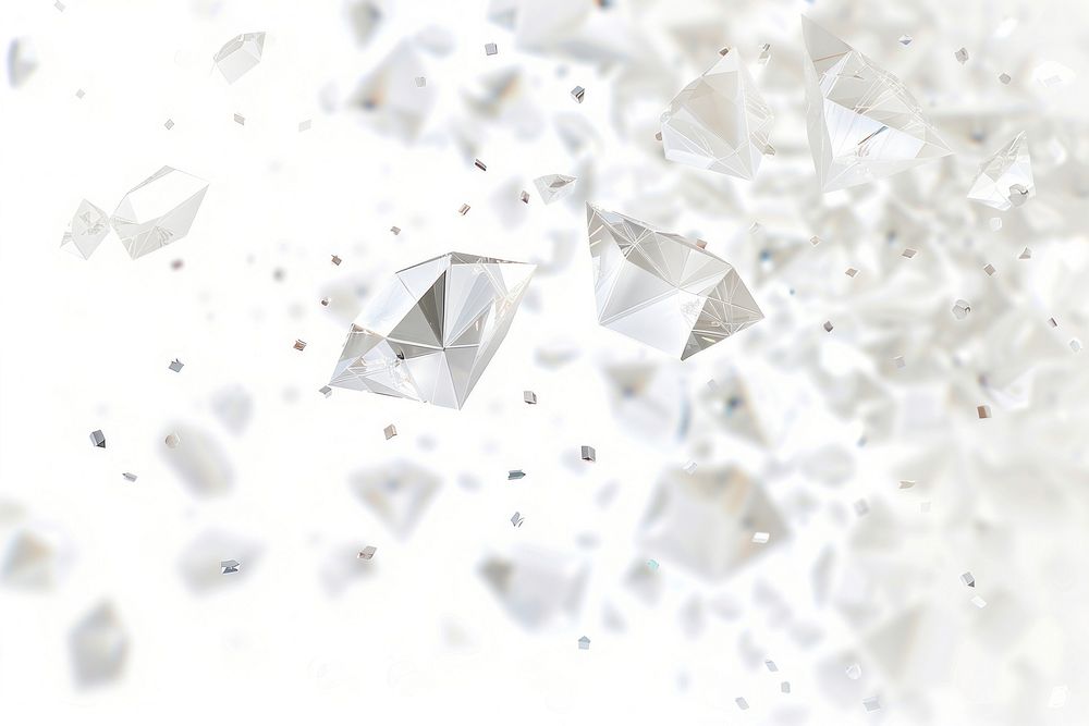 White gems geometric floating backgrounds confetti jewelry.
