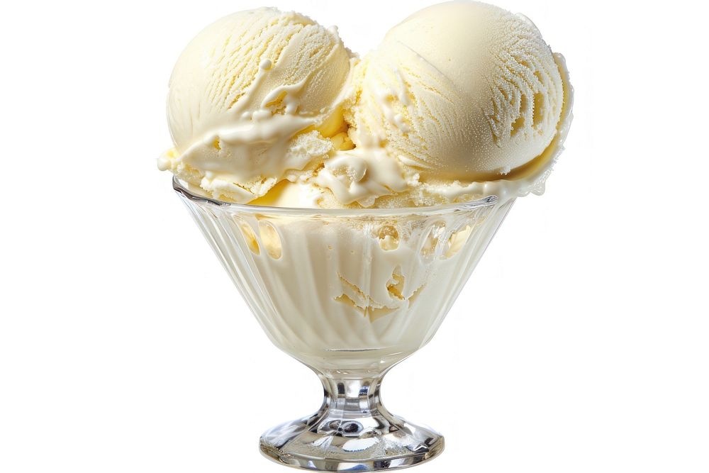 Vanilla ice cream scoops dessert vanilla sundae.