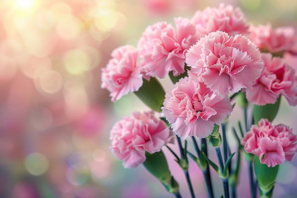 Pink carnation flowers bouquet backgrounds blossom plant.
