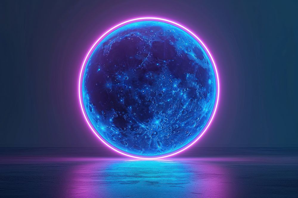 Moon astronomy purple light.