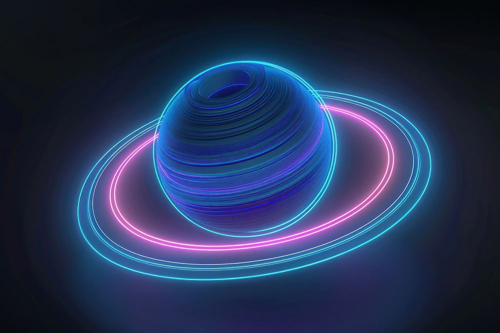 Saturn neon purple space. | Premium Photo Illustration - rawpixel