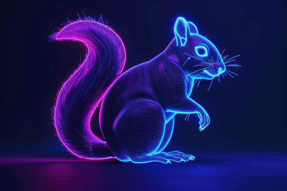 Squirrel light animal purple.