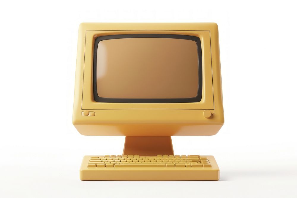 3d old computer monitor electronics television hardware.