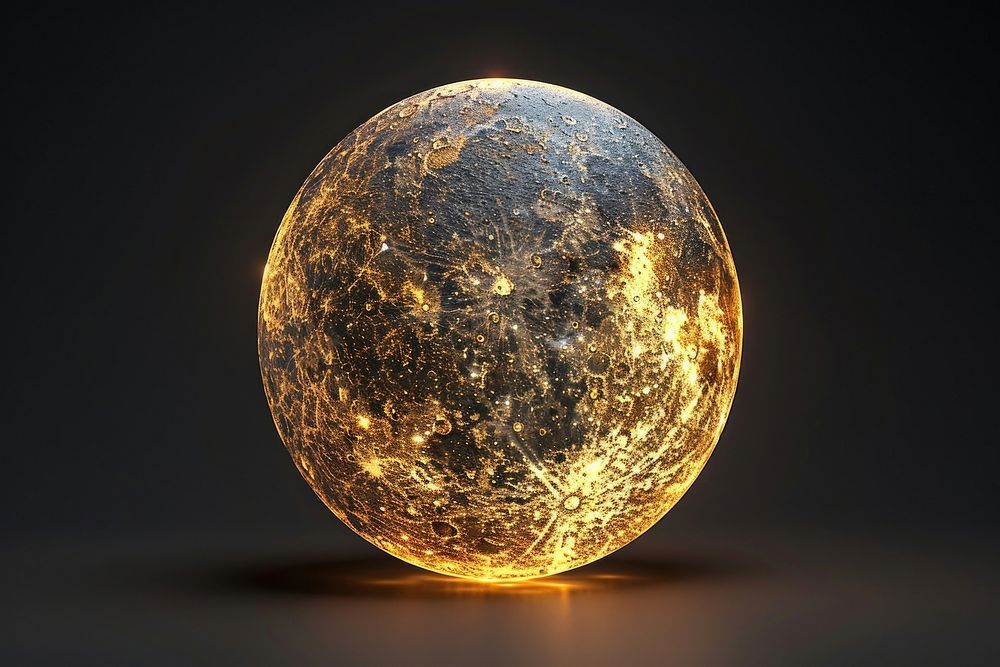 Moon astronomy glowing sphere.